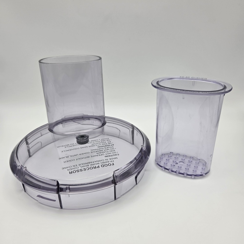 Cuisinart Food Processor Part FP-8WBC Work Bowl Cover Lid & FP-8P Pusher